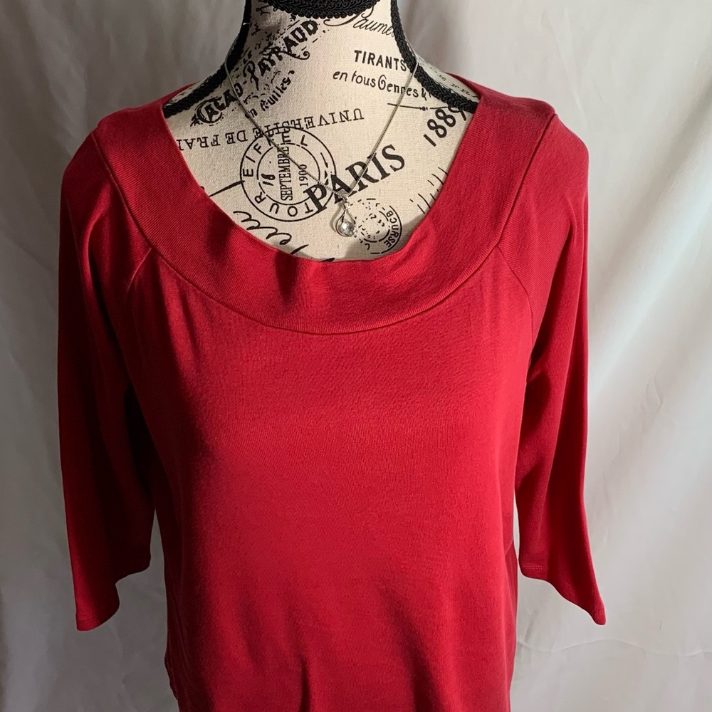 Jones New York Signature Vibrant Red Top
